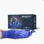 Benovy Перчатки нитриловые Сиренево-голубые M, 100шт (неопудренные)