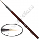 Soline charms Кисть "Волосок" 9мм, коричневая ручка  - фото