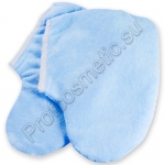 Махровые носки для парафинотерапии голубые, пара  - фото