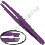 Сталекс Пинцет Expert ТE-11/3 для бровей, Фиолетовый (широкие скошенные кромки)  - фото