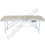 Складной массажный стол с отверстием, бежевый (60х180см) - фото