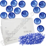 Swarovski Набор страз Sapphire (ss3- 25шт,5-25шт,6-25шт,8-25шт) синие, 100шт - фото