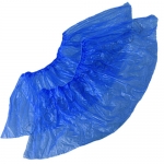 Бахилы медицинские п/э "Экстра Плюс" особопрочные 50пар/уп, двойная резинка, голубые, плотность 40г - фото